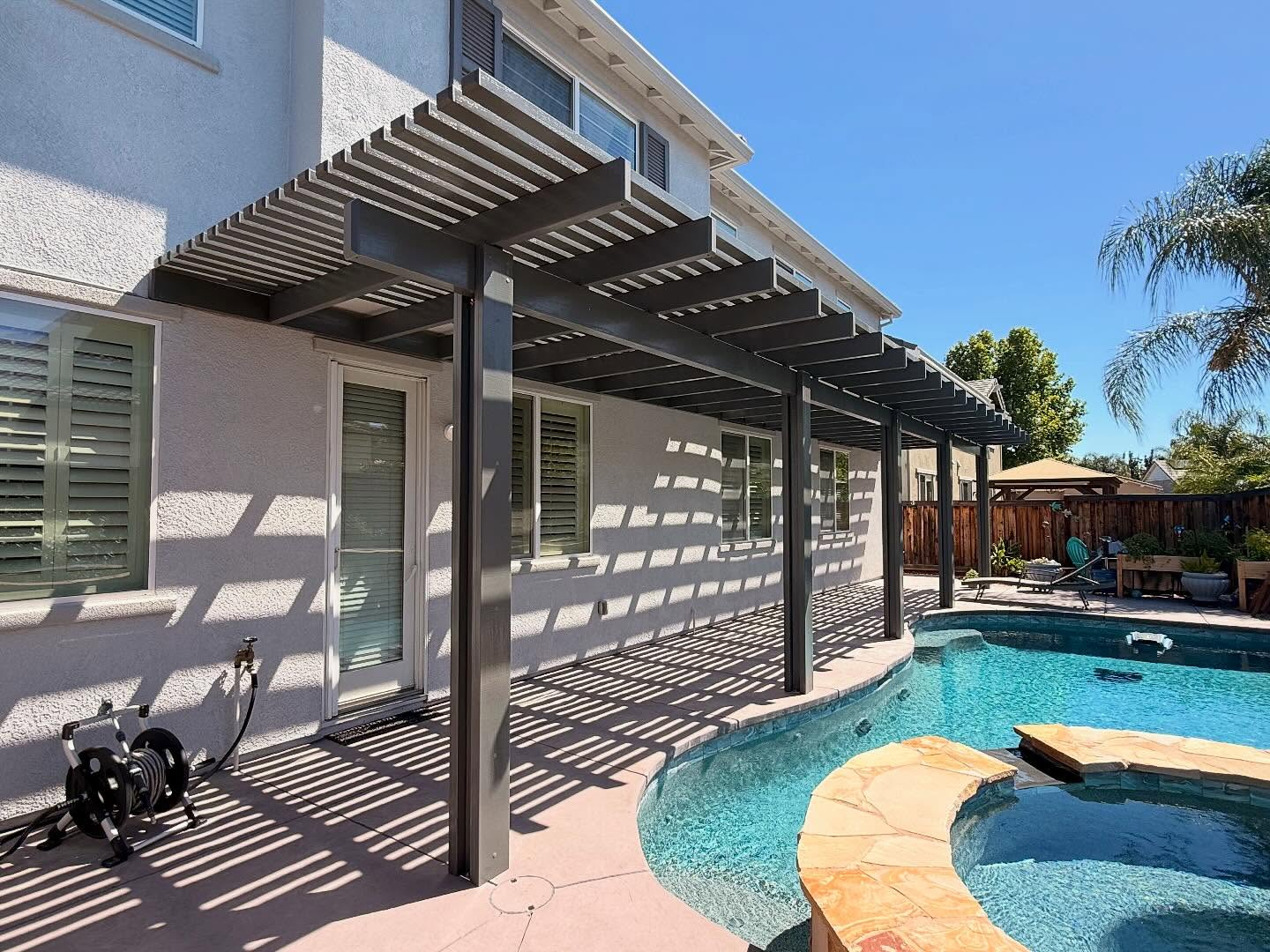 Poolside Lattice Pergola