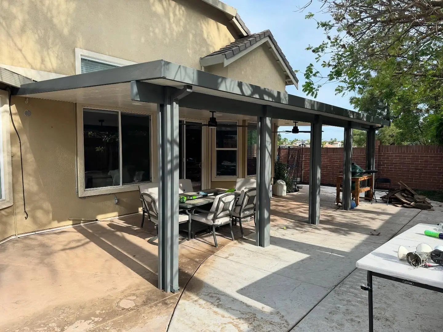 Gray Solid Patio Cover in Brentwood, CA