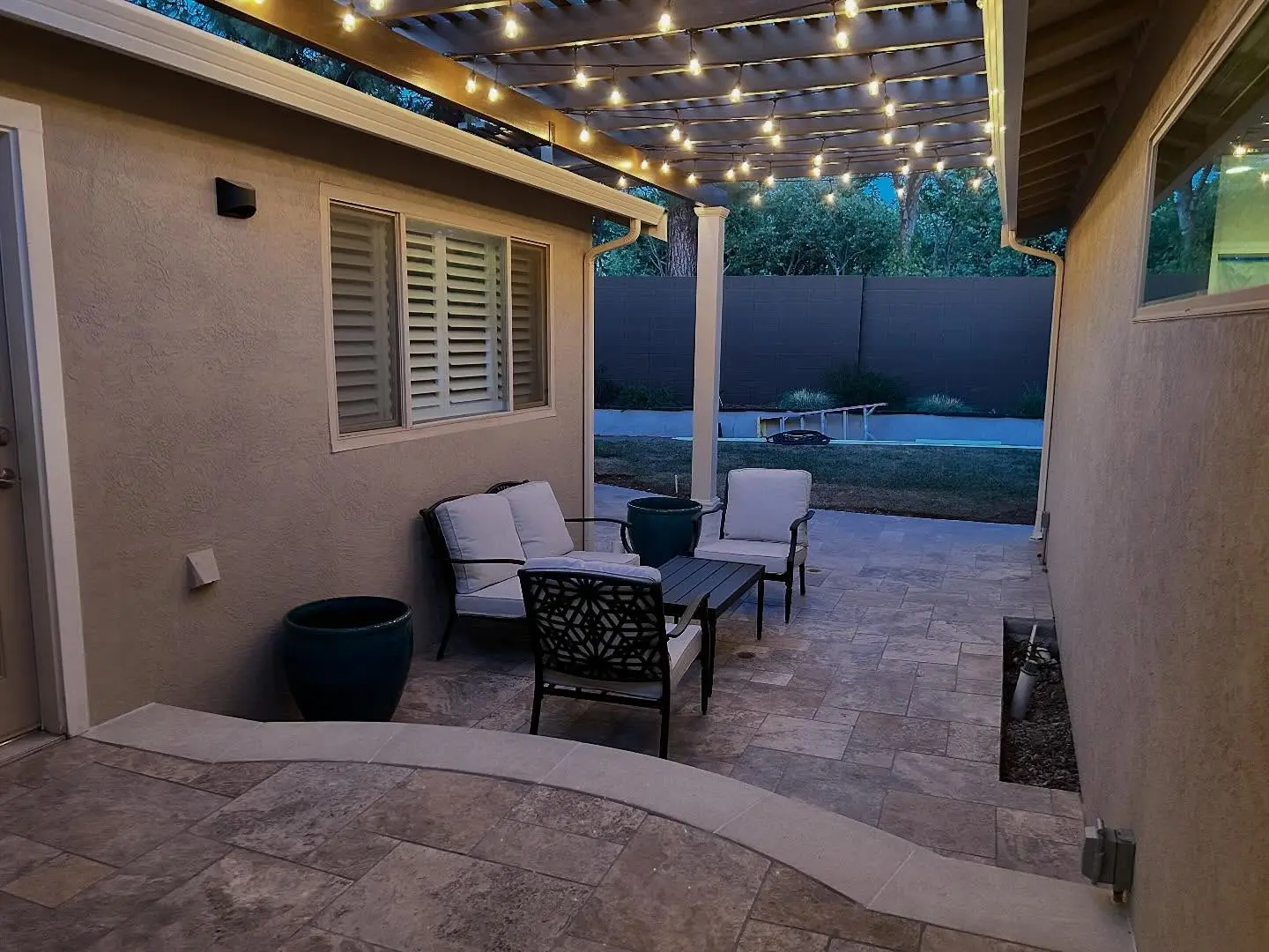 Lattice with String Lights in Dublin, CA